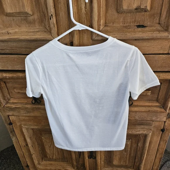 NWOT Cat Face Graphic T-Shirt - White and Black - Picture 2 of 4